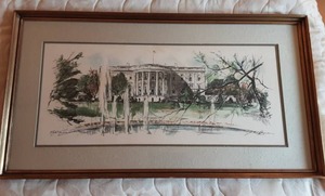 lot 149 image: Framed Print Of The White House By Haymson 22x39