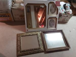 lot 167 image: 2-Vintage Mirrors & 3-Piece Set