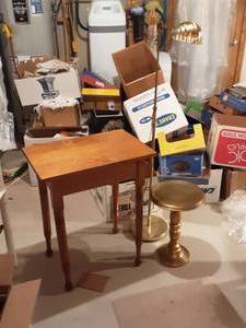 lot 196 image: Table, Floor Lamp, Round Stand