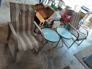 lot 108 image: 2-Patio Chairs & 2-Tables