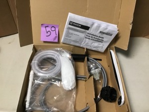 lot 59 image: Adler Single-Handle Low Arc Standard Kitchen Faucet in Chrome