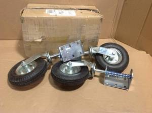lot 60 image: Set of 3 Shepherd 8 in. Pneumatic Gate Caster with 200 lbs. Load Capacity