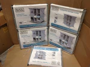 lot 65 image: lot of 5 New Black & Decker Collapsible 9-Pair Shoe Cubby