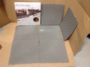 lot 82 image: Norsk Multi-Purpose 18.3 in. x 18.3 in. Metallic Pewter PVC Garage Flooring Tile with Raised Diamond Pattern (6-Pieces)