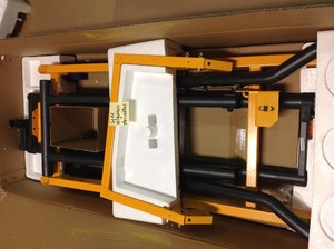 lot 111 image: ToughBuilt Universal QuickSet Miter Saw Stand missing some hardware