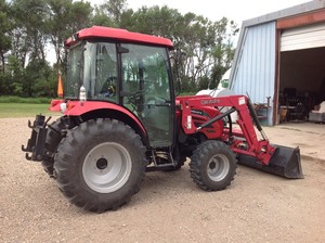 lot 1 image: Mahindra 6010 HST Tractor with Cab & Front End Loader