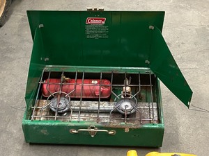 lot 49 image: Vintage Camp Grill & Electric Hedge Trimmer