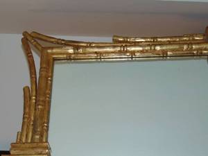 lot 47 image: Bamboo look gold frame mirror made in Italy