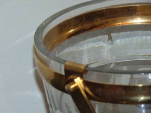 lot 48 image: French SEVRES Crystal Ice Bucket with Gold Trim