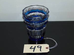 lot 49 image: 1950s Val Saint Lambert circular crystal vase
