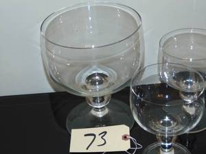 lot 73 image: Set of 3 Rosenthal German crystal glasses (two sizes)