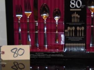 lot 80 image: Brand New in Box Wallace Bennet 80 piece (12 settings) Stainless Steel