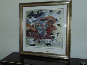 lot 116 image: Wall Art Original Print 224295 signed lower right 45 x 48