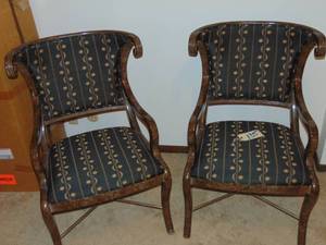 lot 135 image: Vintage Pair of Marge Carson chairs