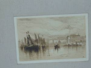 lot 142 image: ANTIQUE ART ETCHING ORIGINAL RARE SIGNED ARTWORK 16 x 24 framed by Beard Gallery