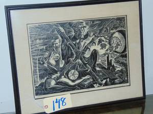lot 148 image: Swendorf Impact Linocut 1963