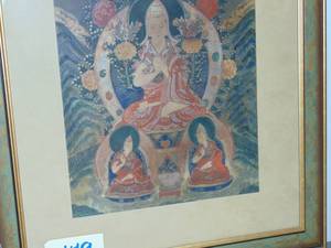 lot 149 image: Early 20th Century Tibetan Original painting 29 x 39 Framed