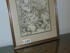 lot 158 image: Salvator Rosa etching Fall of the Giants 1663  Etching with drypoint in - Framed