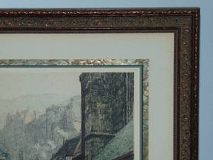lot 178 image: Kasimer Antique Color Etching Signed Heidelberg signed 21 x 18 Framed