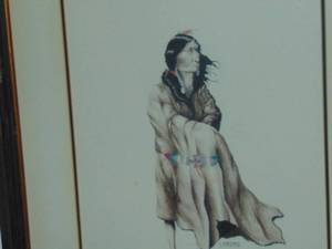 lot 181 image: Steve Premo native American art pencil sketch