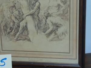 lot 195 image: Salvator Rosa etching  1766 framed by Beard Gallery, 20 x 16