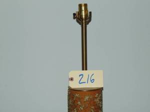 lot 216 image: Vintage Lamp custom made from wallpaper printing roller 33 Tall