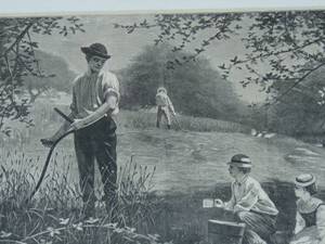 lot 239 image: Winslow Homer woodcut Making Hay