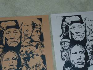 lot 241 image: Steve Premo, Native American art, Ancestors   screen printed