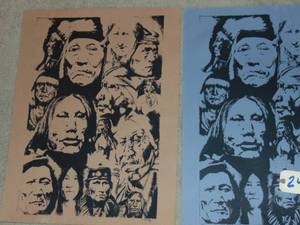 lot 242 image: Steve Premo, Native American art, Ancestors   screen printed