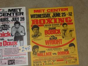 lot 245 image: 2 Bobick boxing posters Met Stadium