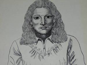 lot 251 image: Al Brunelle Lady with Earings from sketch pad 14 x 17