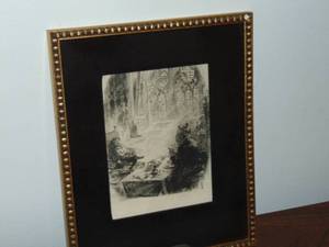 lot 264 image: Antique rare Etching, Young Republican  11 x 9 framed