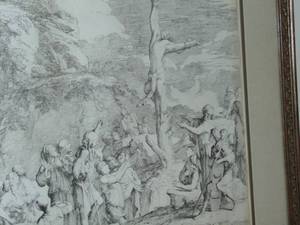 lot 282 image: Salvator Rosa etching Polycrates Crucifixion ca. 1662 Art Insitute of Chicago holds one