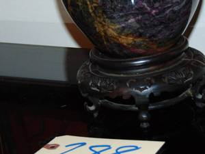 lot 288 image: Stone bowl on hand carved oriental stand