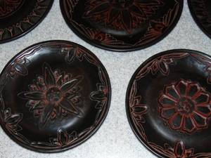 lot 293 image: 5 carved plates made in China soap stone
