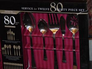 lot 296 image: Brand New in Box Wallace Bennet 80 piece (12 settings) Stainless Steel