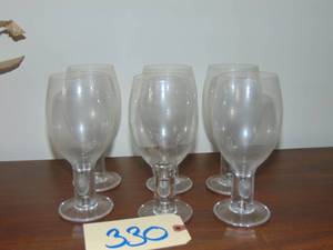 lot 330 image: Set of 6 Reidel Glasses - Fontana  Round Wide Stem, Air Bubble In Base 7 Tall