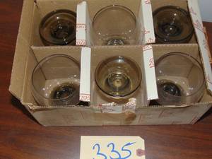 lot 335 image: Set of 6 Vintage  Rosenthal crystal stemware Romus pattern smoked base in original shipping box