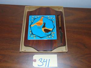 lot 341 image: Cutting board for cheese - Walnut finish