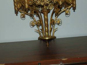 lot 349 image: Chandelier Gothic Revival, made about 1860 French original gilt bronze 29 x 15 electrified 1960s