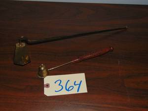 lot 364 image: 2 candle snuffers useful if you use chandelier in 349 with candles