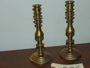 lot 375 image: Set of 2 - 8 brass candle sticks