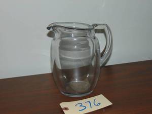 lot 376 image: Val St Lambert&nbspPticher  Belgium Crystal
