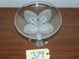 lot 379 image: Lalique dish French crystal 6.75 tall 9 diameter