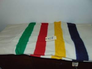 lot 418 image: Hudsons Bay Point blanket Hudsons Bay sizing  100 x 90 new 100% Wool Made in England