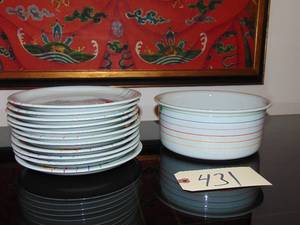 lot 431 image: Lot of Dinner Plates Harmony Block china by Vista Alegre made in Portugal
