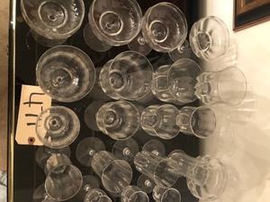 lot 471 image: Baccarat French Crystal Stemware 21 pcs total mint condition