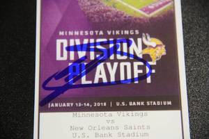 Minneapolis Miracle Game Ticket Photo Stefon Diggs Auto Beckett COA