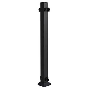 lot 78 image: Fiberon Elements Railing Black Aluminum Deck 38-in Line Post, AL LINE POST 36 BL - NEW