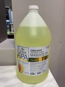 lot 74 image: La Palm Tropical Citrus Massage Oil  $52.99 Retail